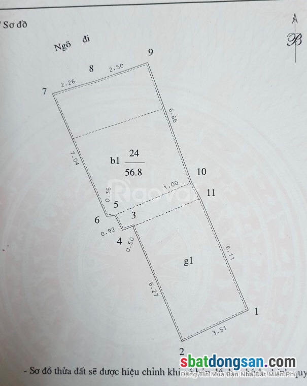 Bán đất 57m2 Ngách 67 Ngõ gốc đề Minh Khai Hà Nội